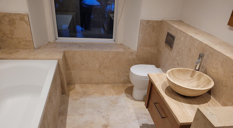 The bathroom’s reinstatement following remediation works included installation of tiling, fixtures and the stylish bathroom suite to meet the homeowner’s specification