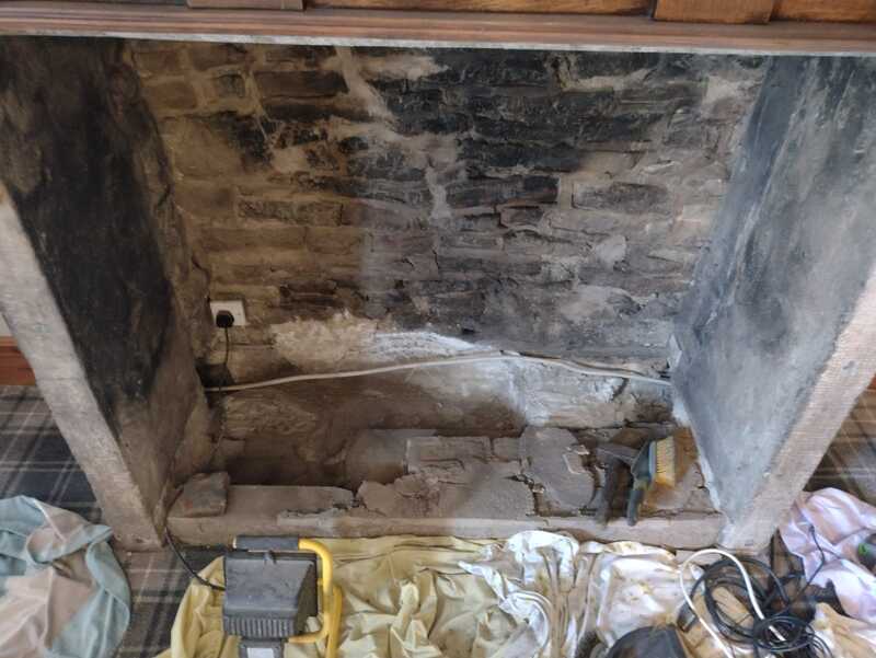 The stone hearth of the fireplace was removed by our CTSL Spill Specialists oil spill response and remediation team in Lancashire, before impacted materials were dug out and safely removed prior to in situ remediation and treatment of this internal fuel spill 